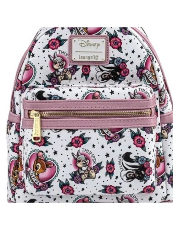 Loungefly Disney Bambi Thumper Tattoo Print Hearts Mini Backpack NWT main image 7